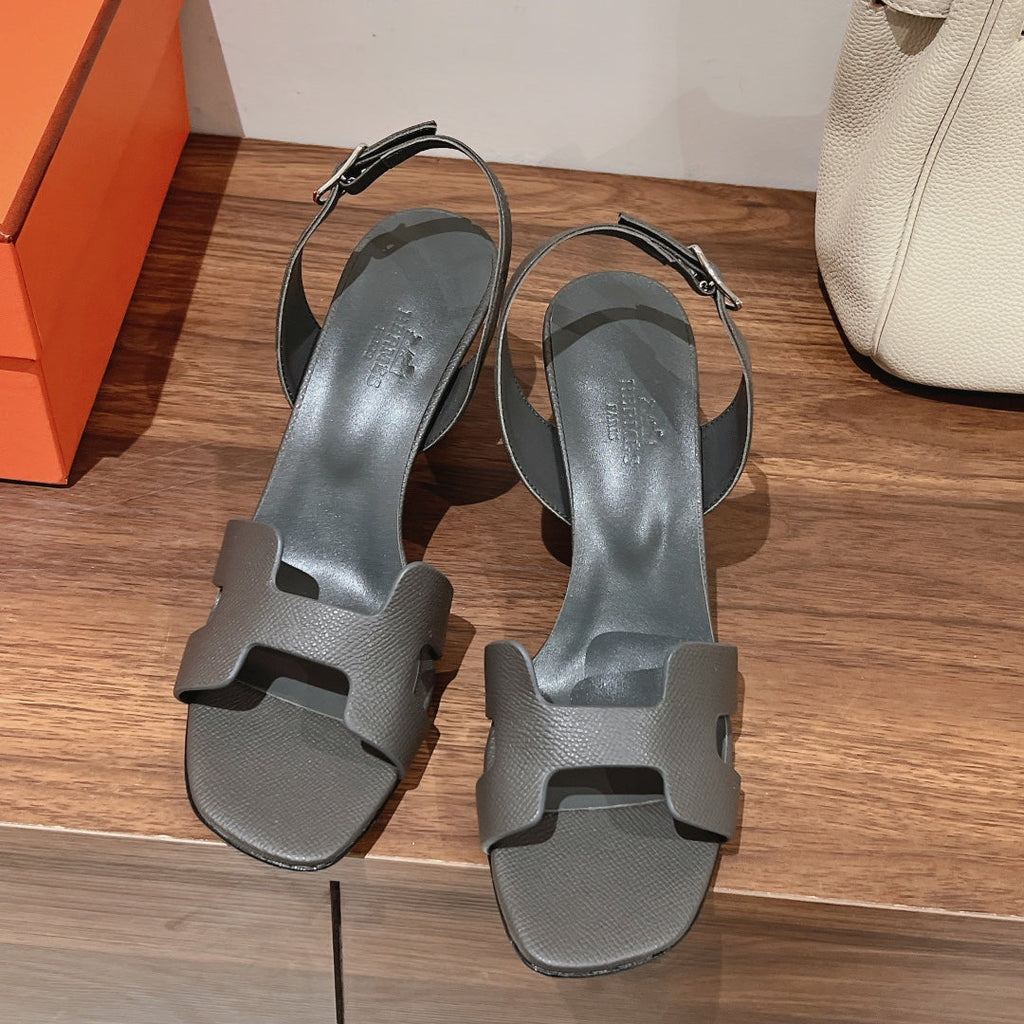 HERMES SLINGBACK SANDAL ETERNITE 75 FOSSIL LAMBSKIN