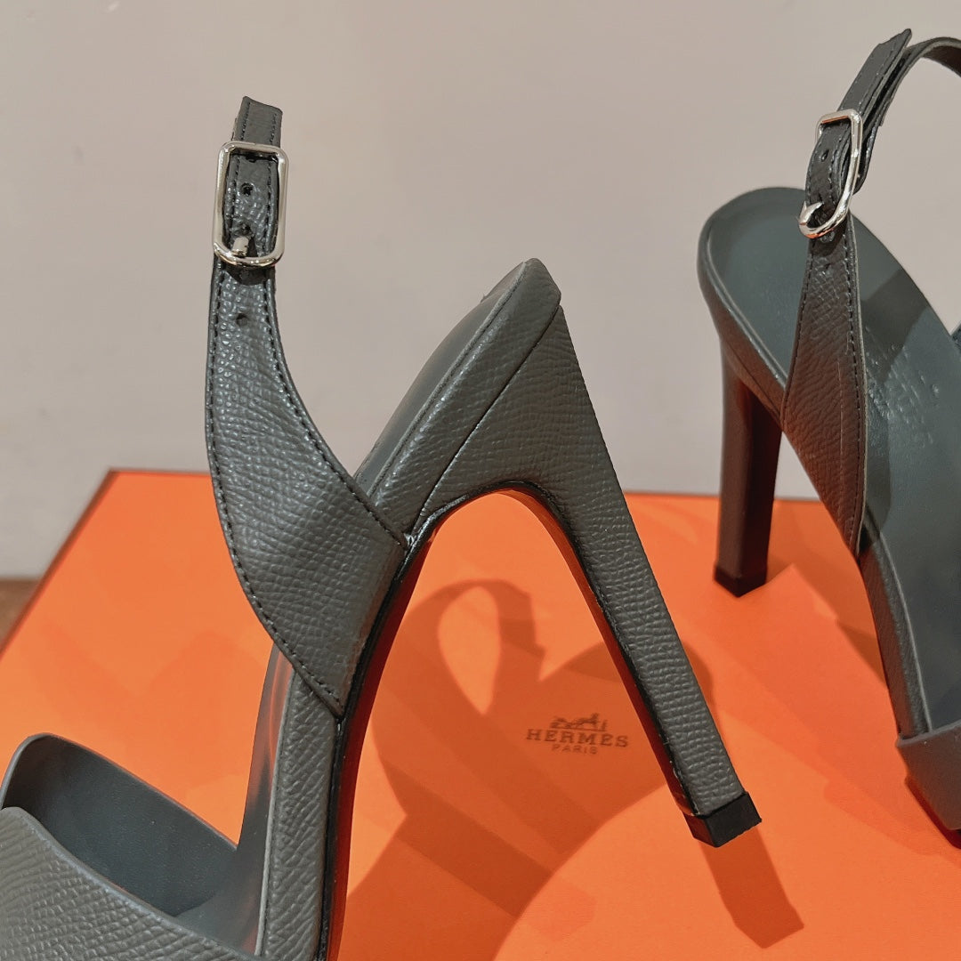 HERMES SLINGBACK SANDAL ETERNITE 105 FOSSIL LAMBSKIN