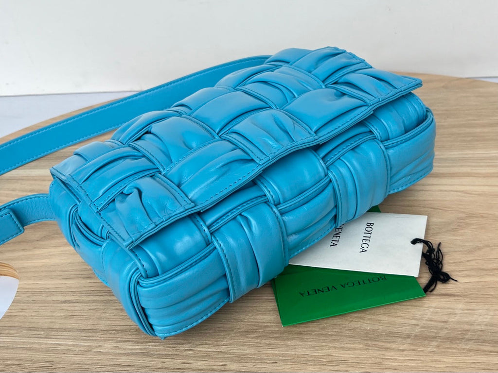 BOTTEGA VENETA CASSETTE 28 IN SKY BLUE SOFT LAMBSKIN