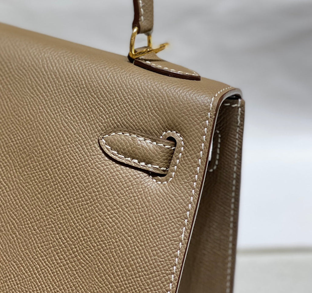 HERMES KELLY 25CM IN ETOUPE EPSOM CALFSKIN GOLD HARDWARE
