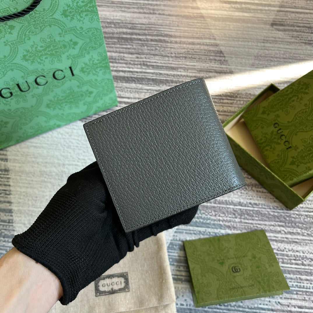 GUCCI MARMONT 11 BIFOLD WALLET IN PENTER GREY CALFSKIN