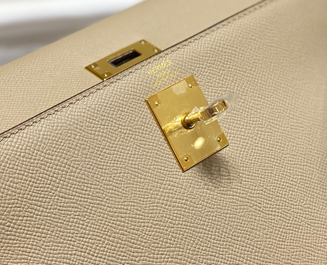 HERMES KELLY 28CM IN TRENCH EPSOM CALFSKIN GOLD HARDWARE