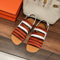 HERMES EPHESE SANDAL CARAMEL AND WHITE CALFSKIN