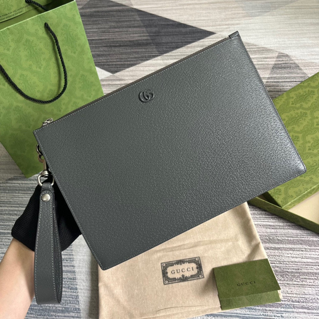 GUCCI MARMONT 30 HANDBAG IN PENTER GREY CALFSKIN