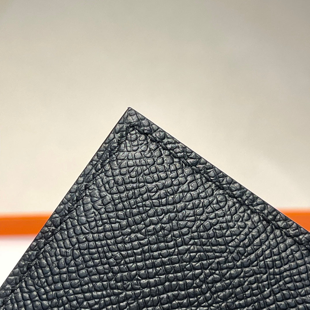 HERMES BEARN WALLET 17.5 BLACK EPSOM GOLD HARDWARE