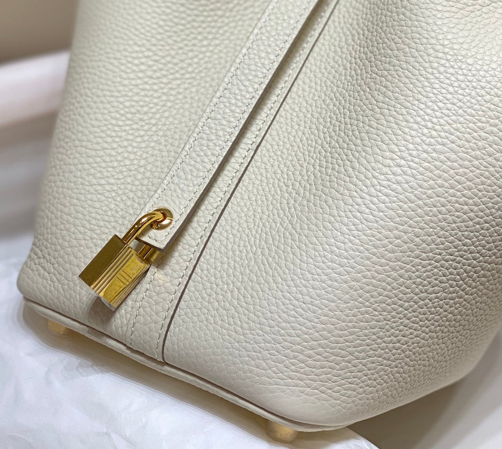 HERMES picotin lock 18 ivory togo ghw