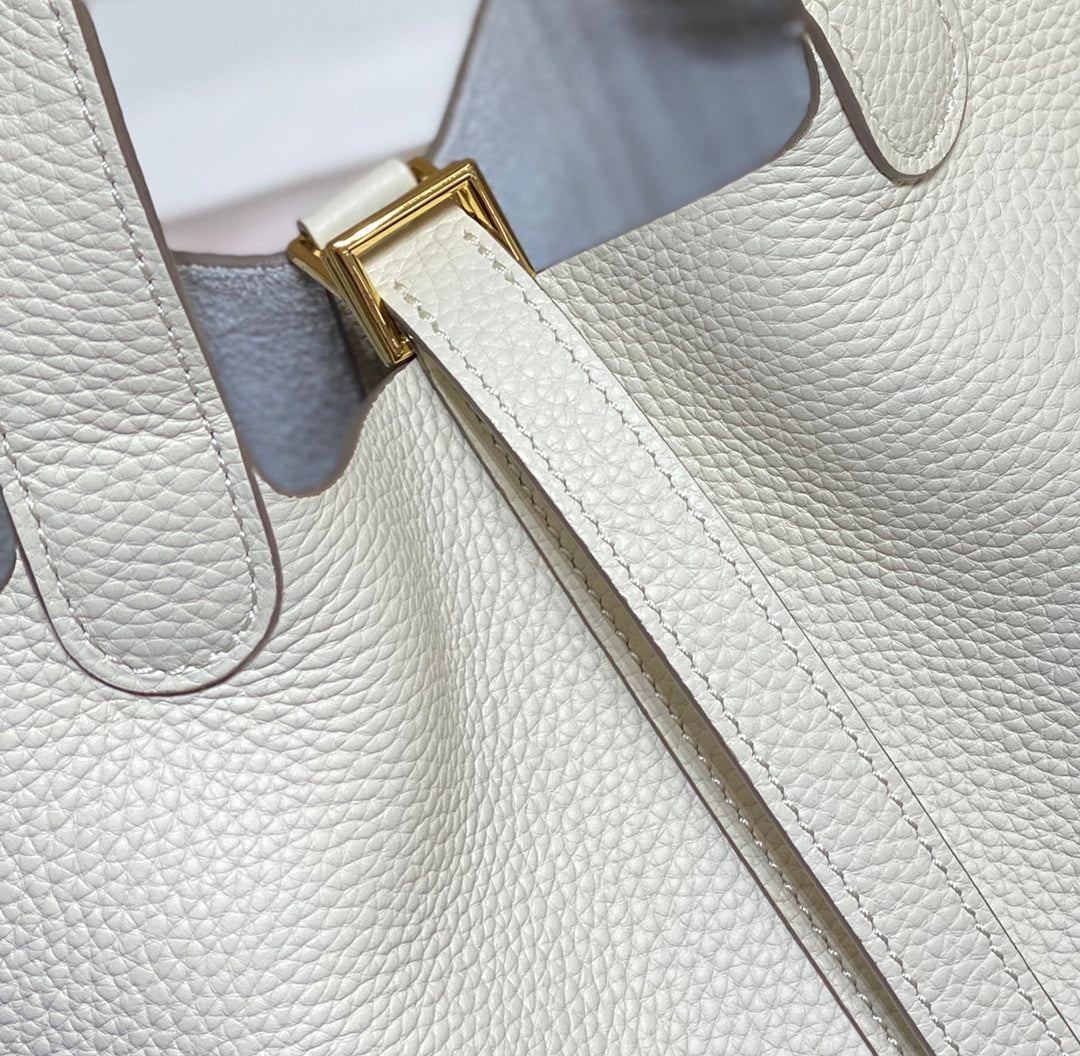 HERMES picotin lock 18 ivory togo ghw