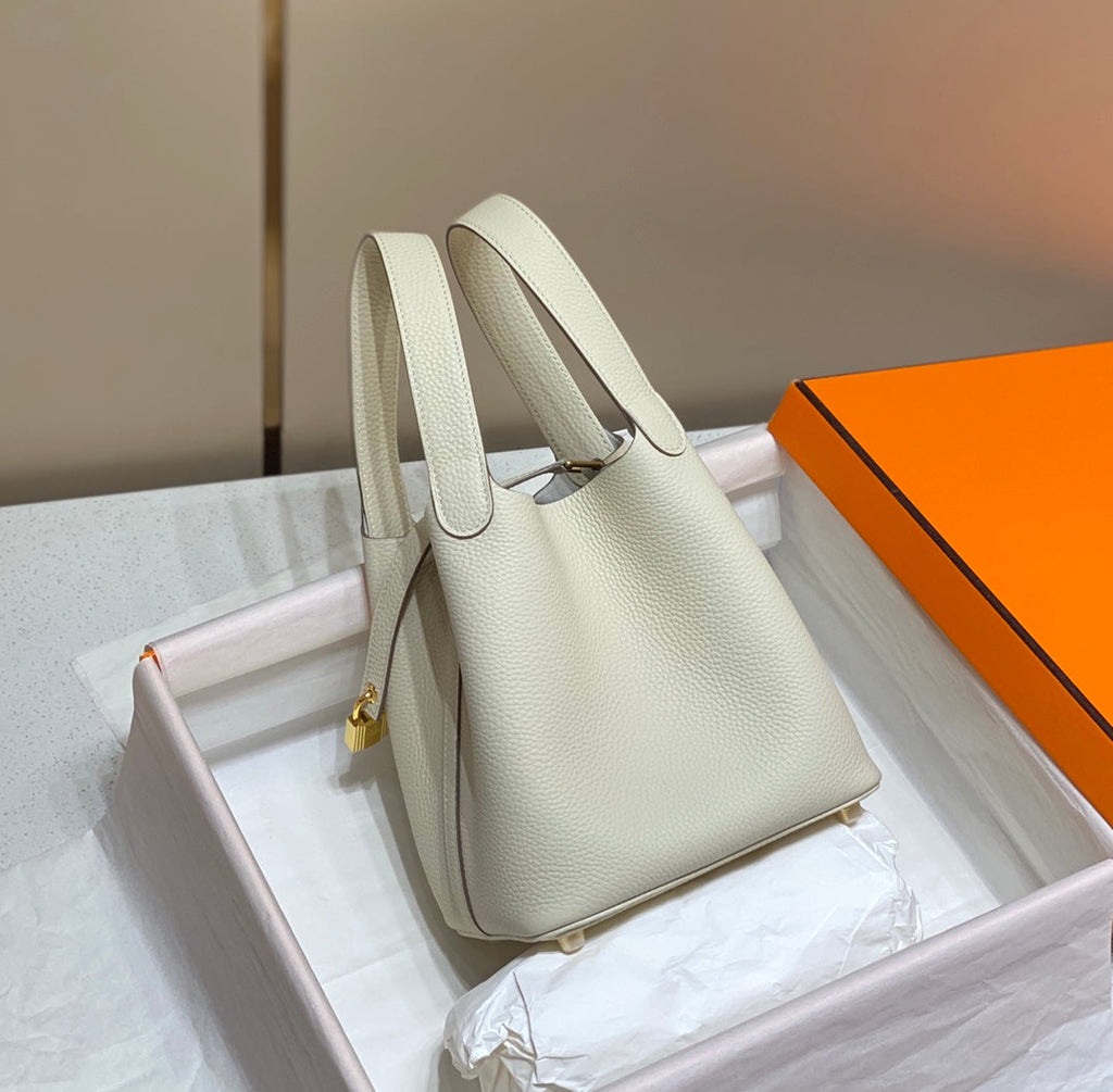 HERMES picotin lock 18 white-pearl togo ghw