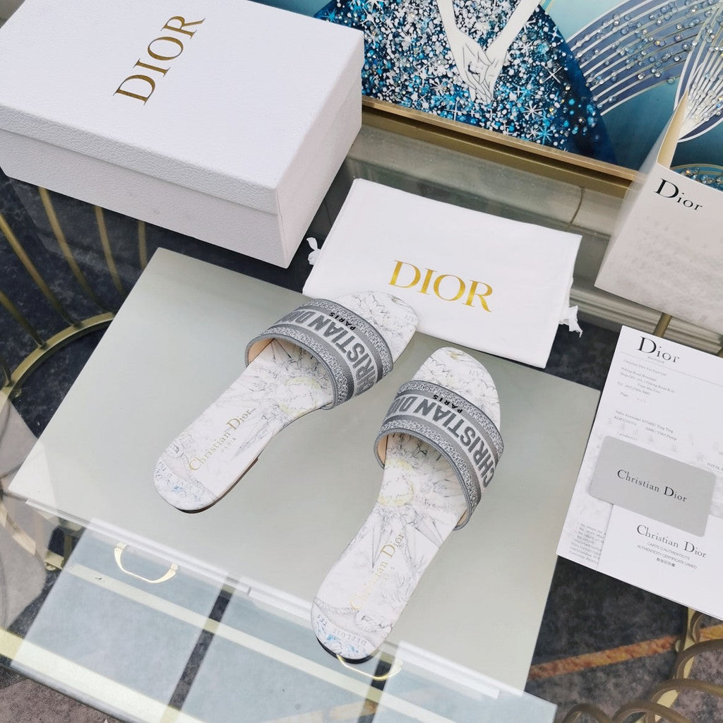 DIOR CD Mule Dway Slide 10mm Multi-motifs Style 27