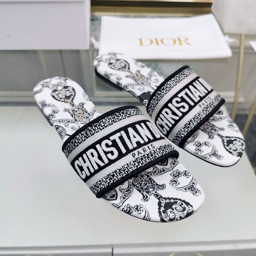 DIOR CD Mule Dway Slide 10mm Multi-motifs Style 26