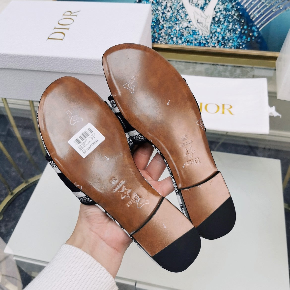 DIOR CD Mule Dway Slide 10mm Multi-motifs Style 26