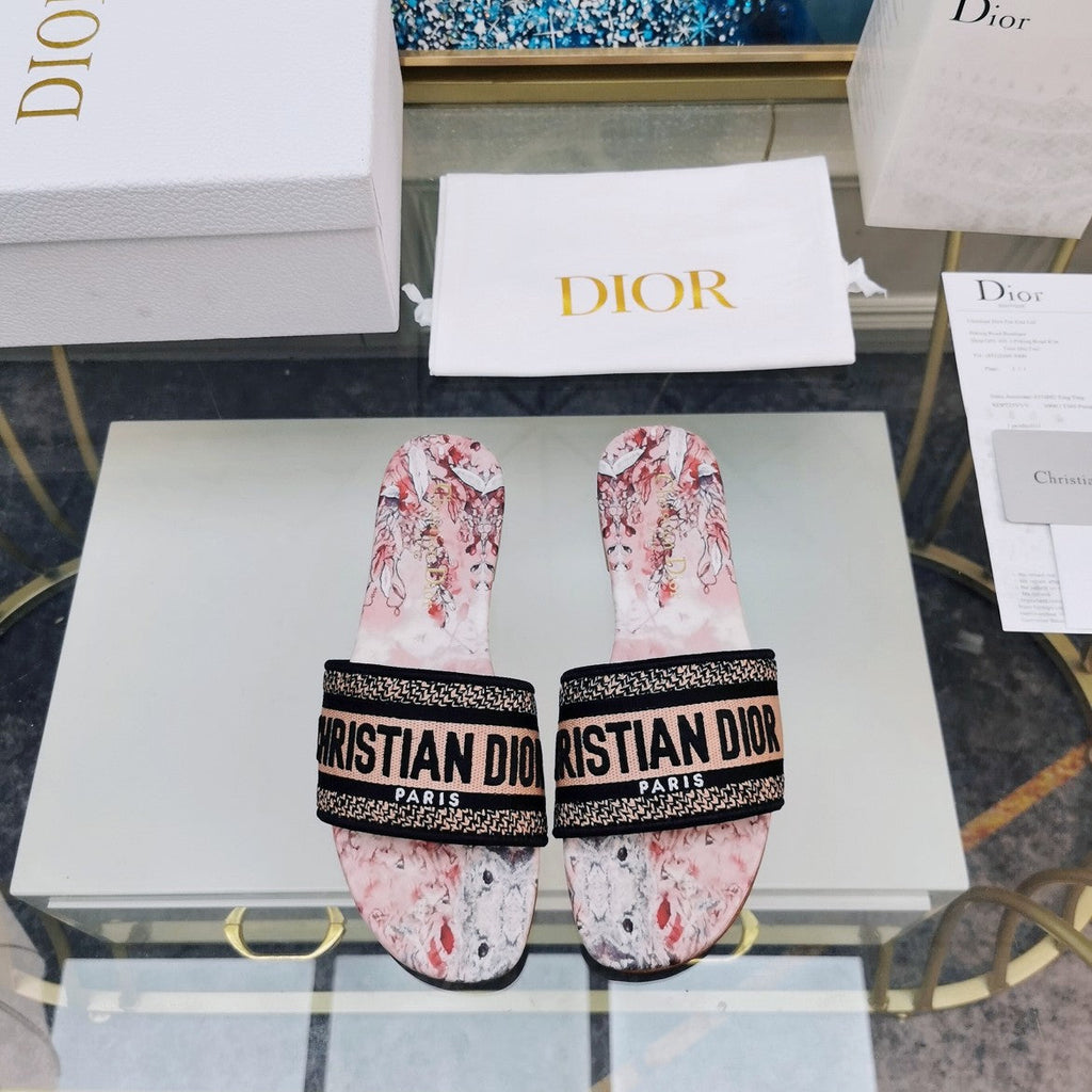 DIOR CD Mule Dway Slide 10mm Multi-motifs Style 73
