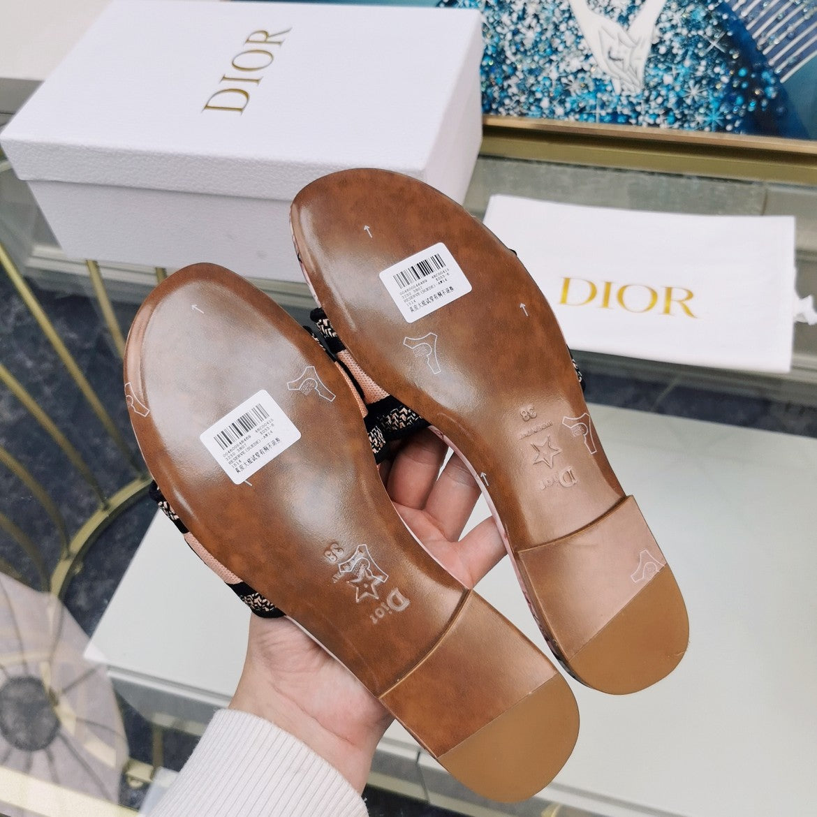 DIOR CD Mule Dway Slide 10mm Multi-motifs Style 73