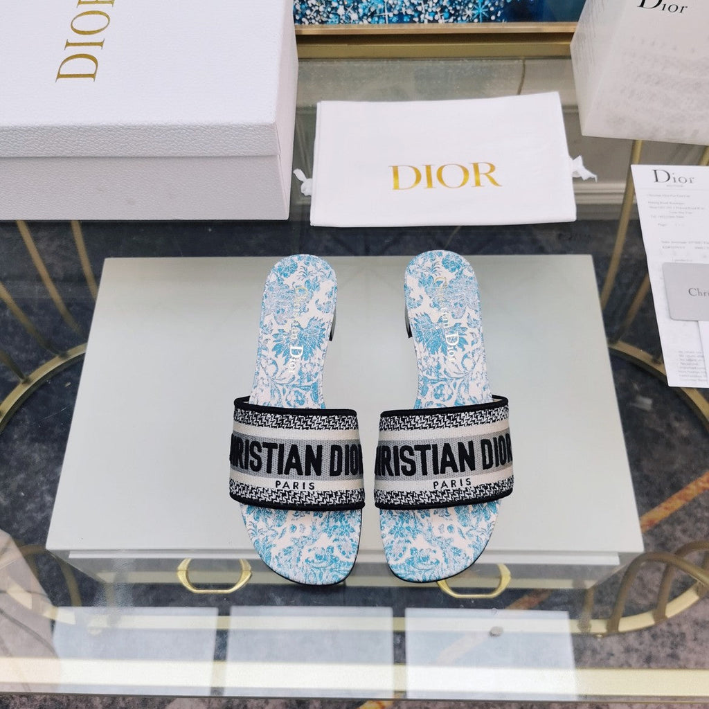 DIOR CD Mule Dway Heeled Slide 45mm Style 33