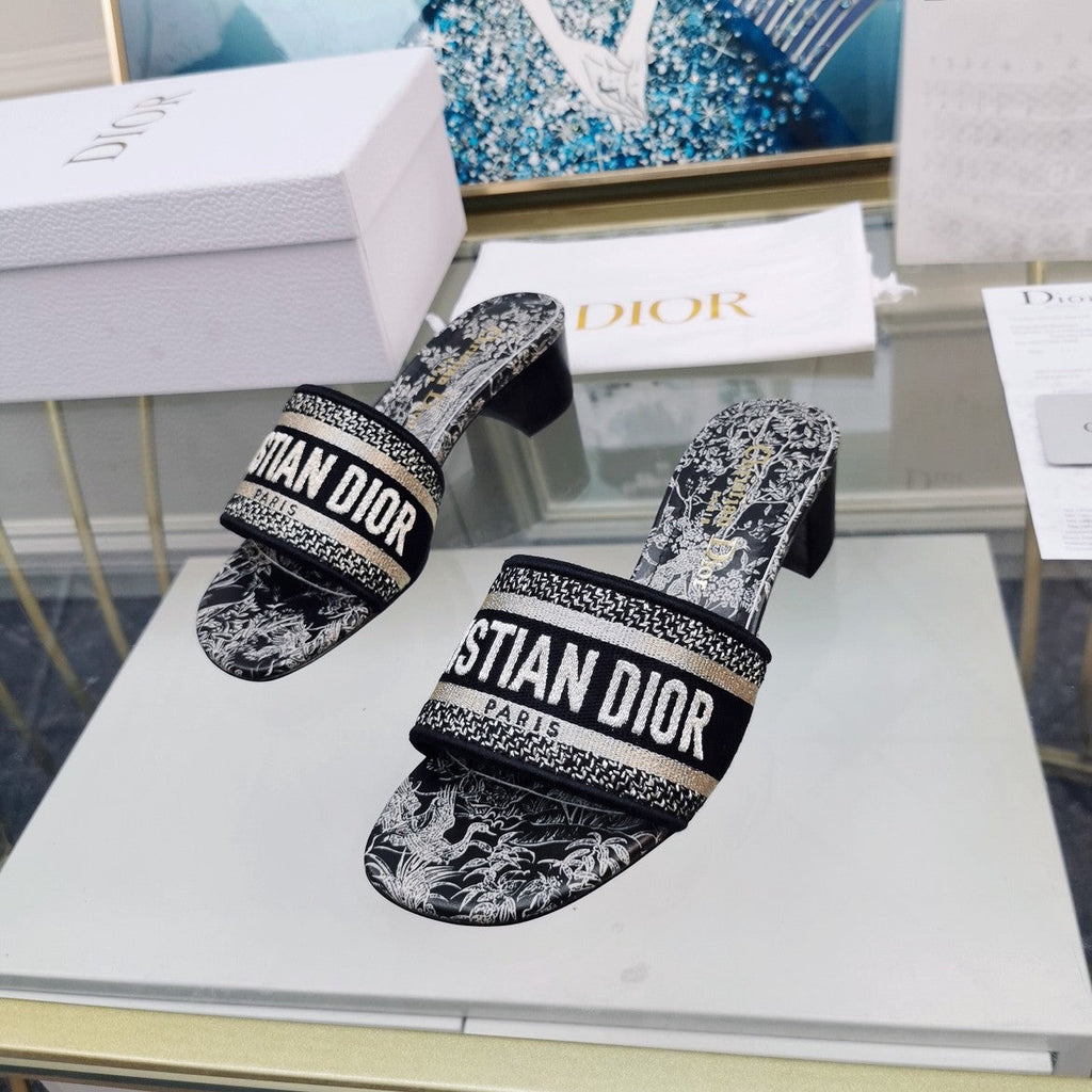 DIOR CD Mule Dway Heeled Slide 45mm Style 29