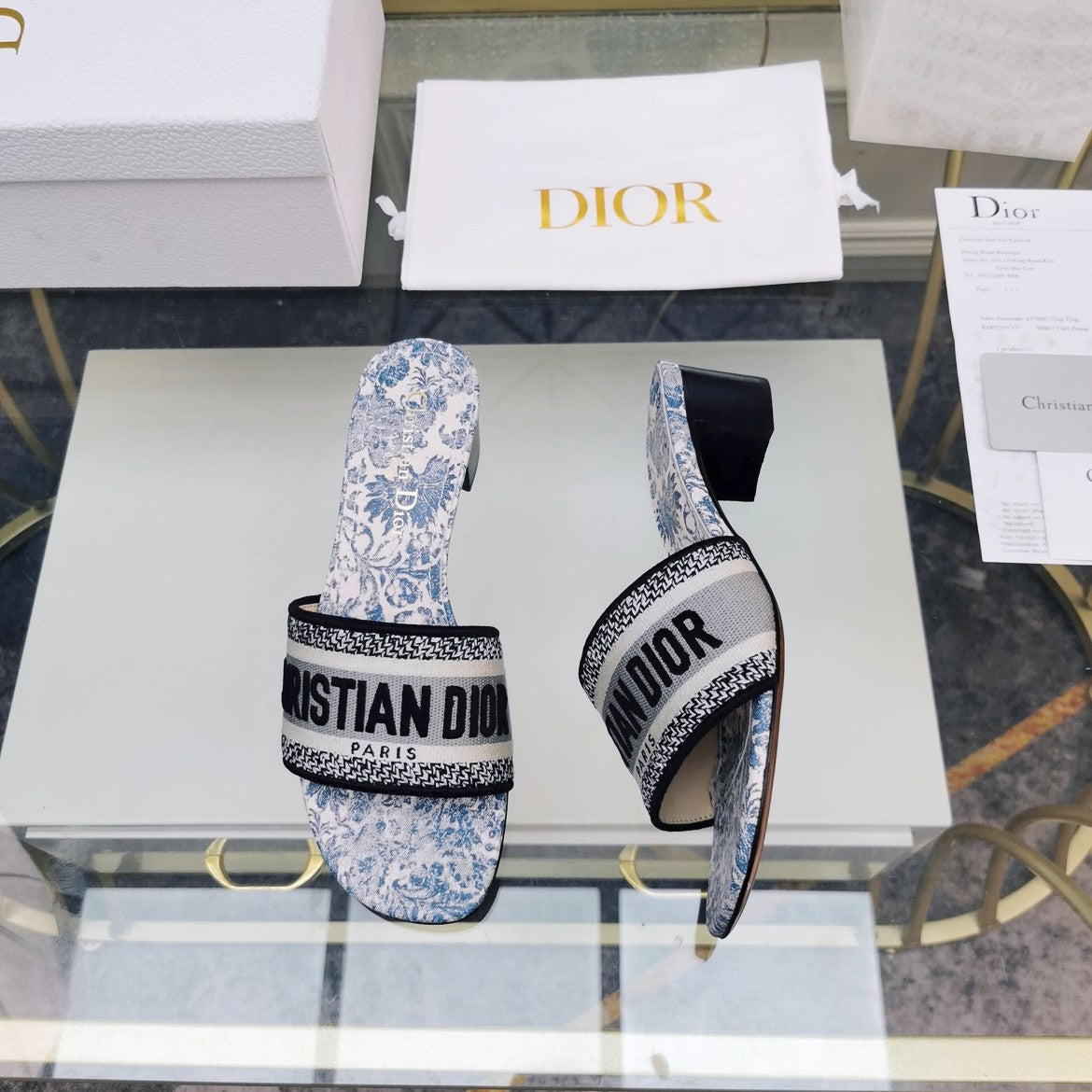 DIOR CD Mule Dway Heeled Slide 45mm Style 34