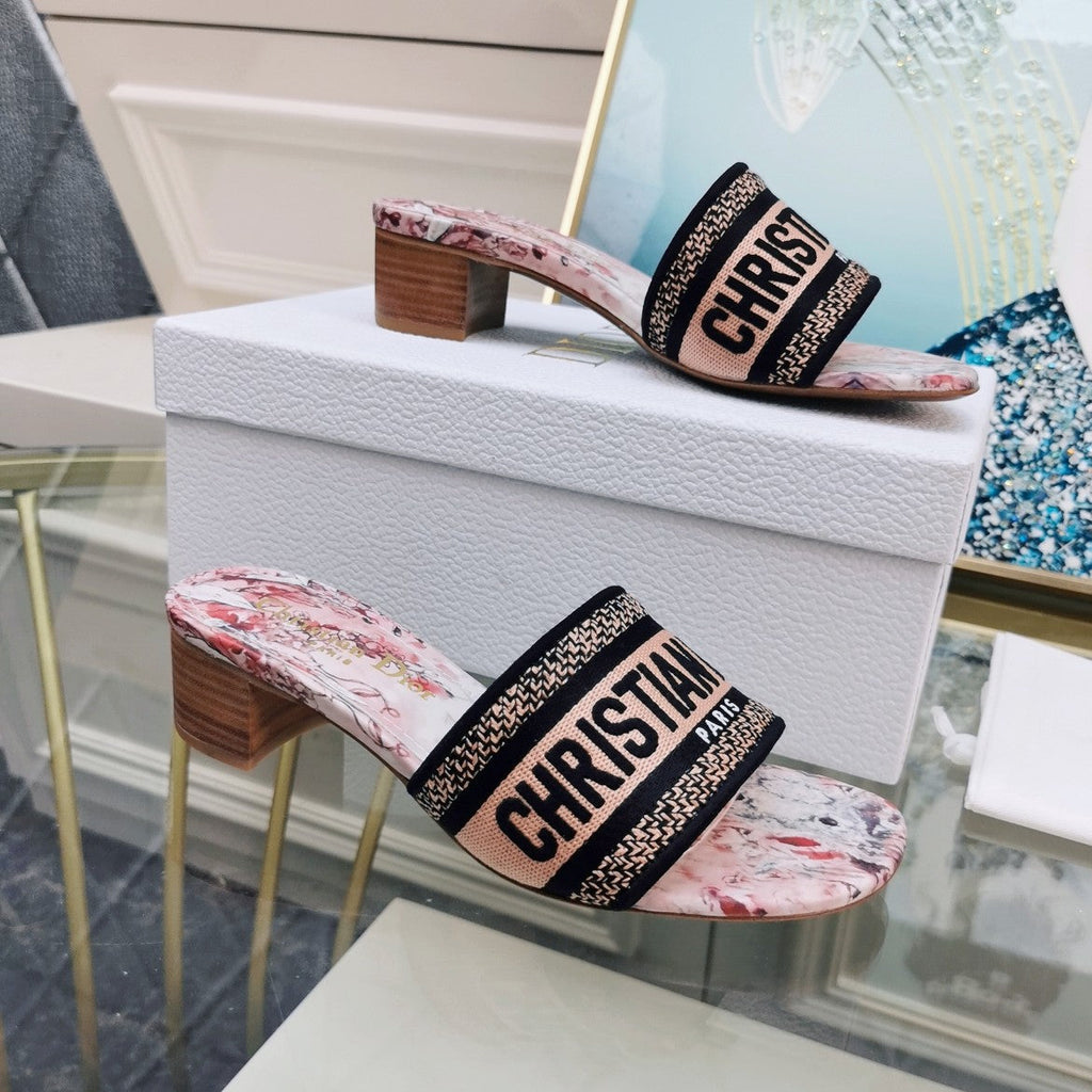DIOR CD Mule Dway Heeled Slide 45mm Style 31