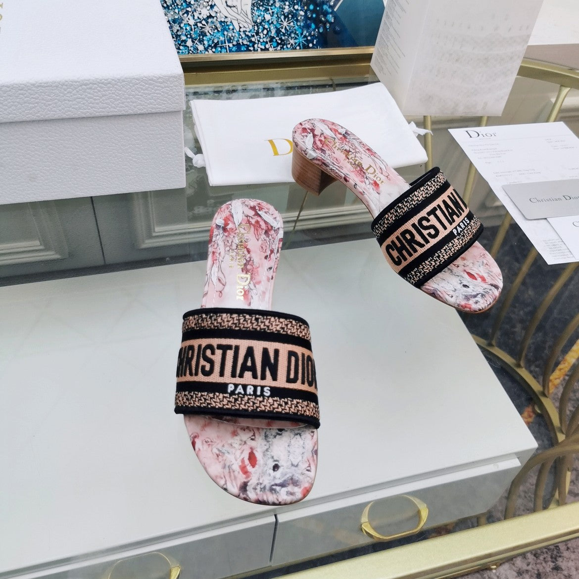 DIOR CD Mule Dway Heeled Slide 45mm Style 31