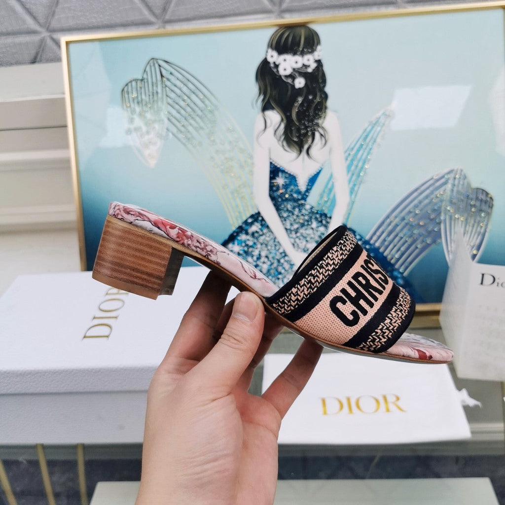 DIOR CD Mule Dway Heeled Slide 45mm Style 31