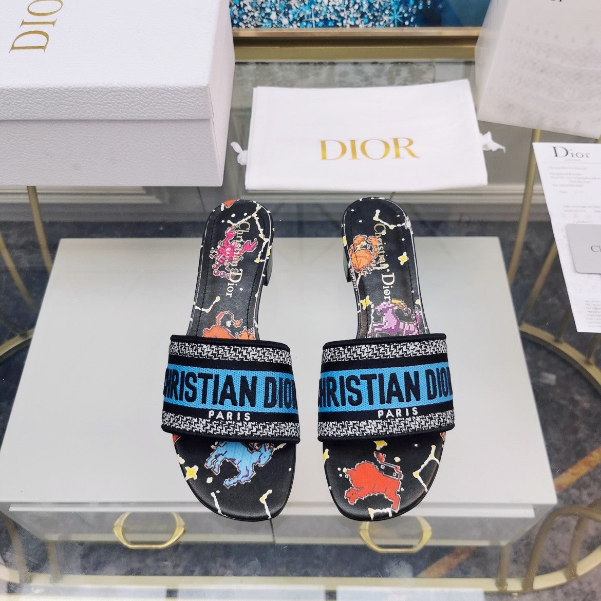 DIOR CD Mule Dway Heeled Slide 45mm Style 37