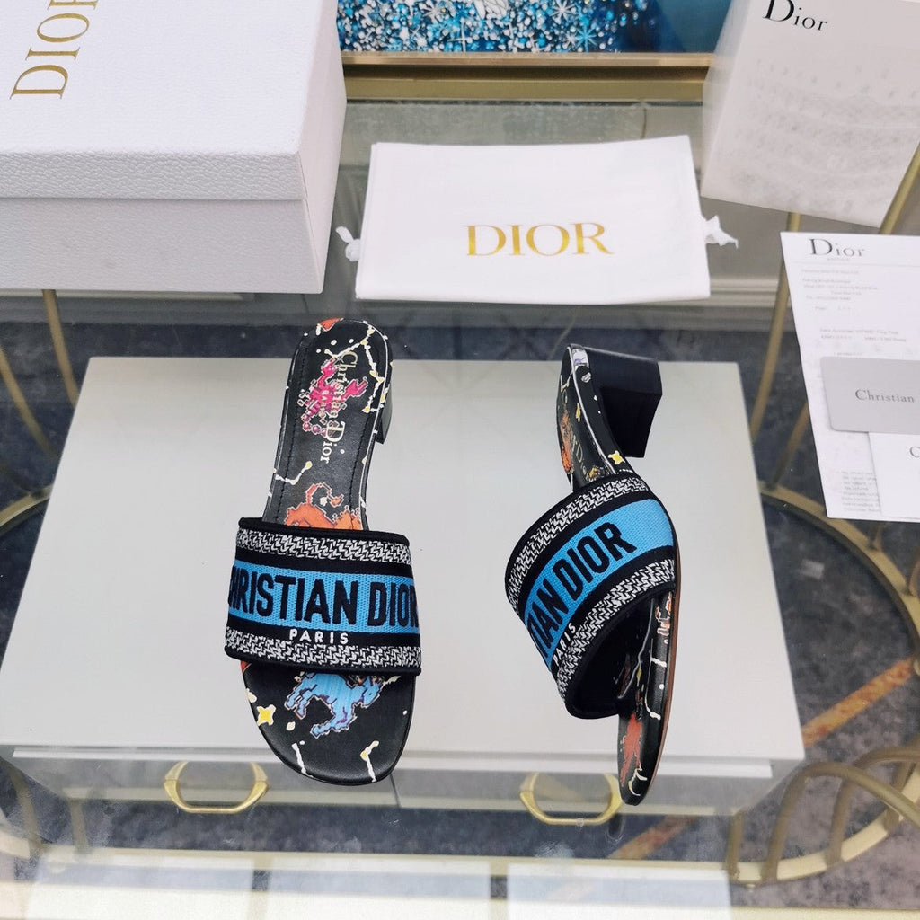 DIOR CD Mule Dway Heeled Slide 45mm Style 37