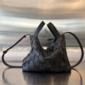 BOTTEGA VENETA MEDIUM 28 CASSETTE BLACK LAMBSKIN