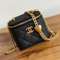 CHANEL MINI 10 VANITY IN BLACK CALFSKIN GOLD HARDWARE