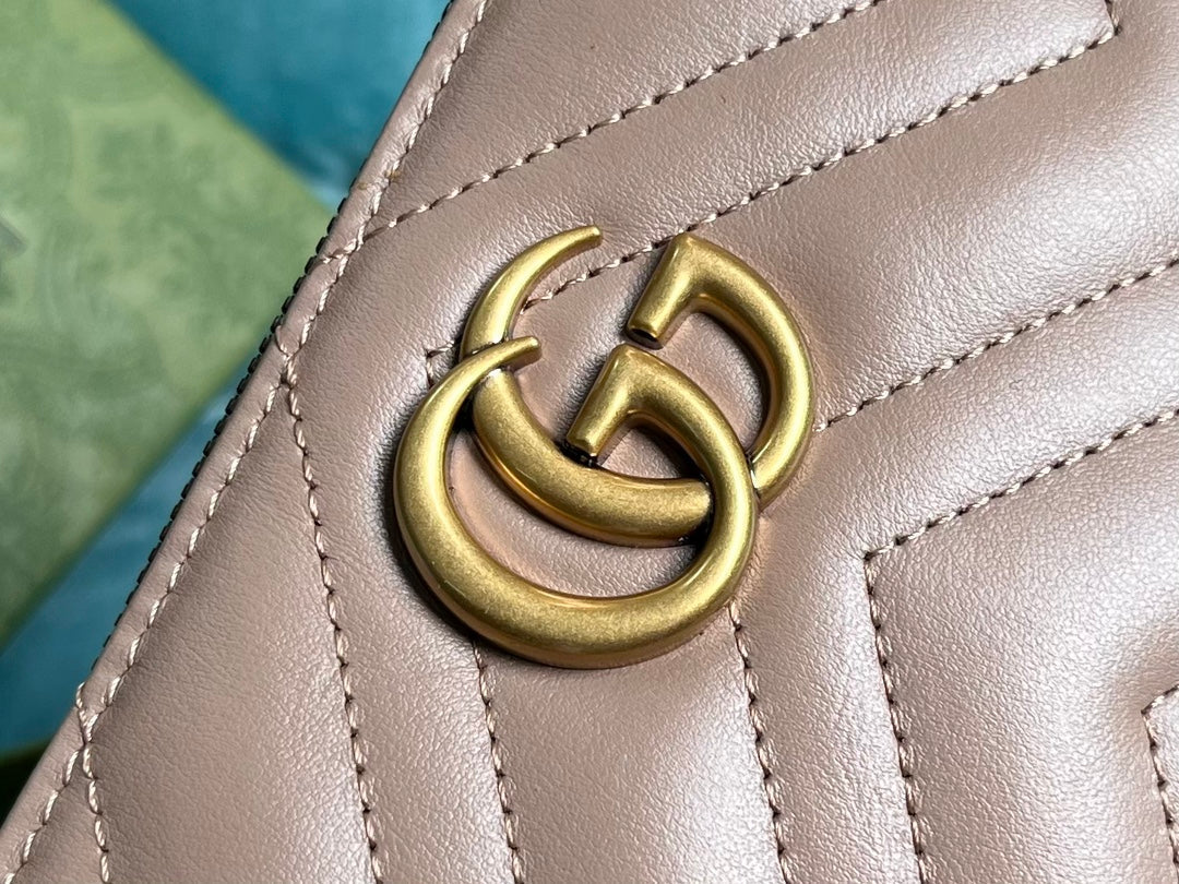 GUCCI MARMONT MINI 22 HANDBAG IN LIGHT PURPLE CALFSKIN