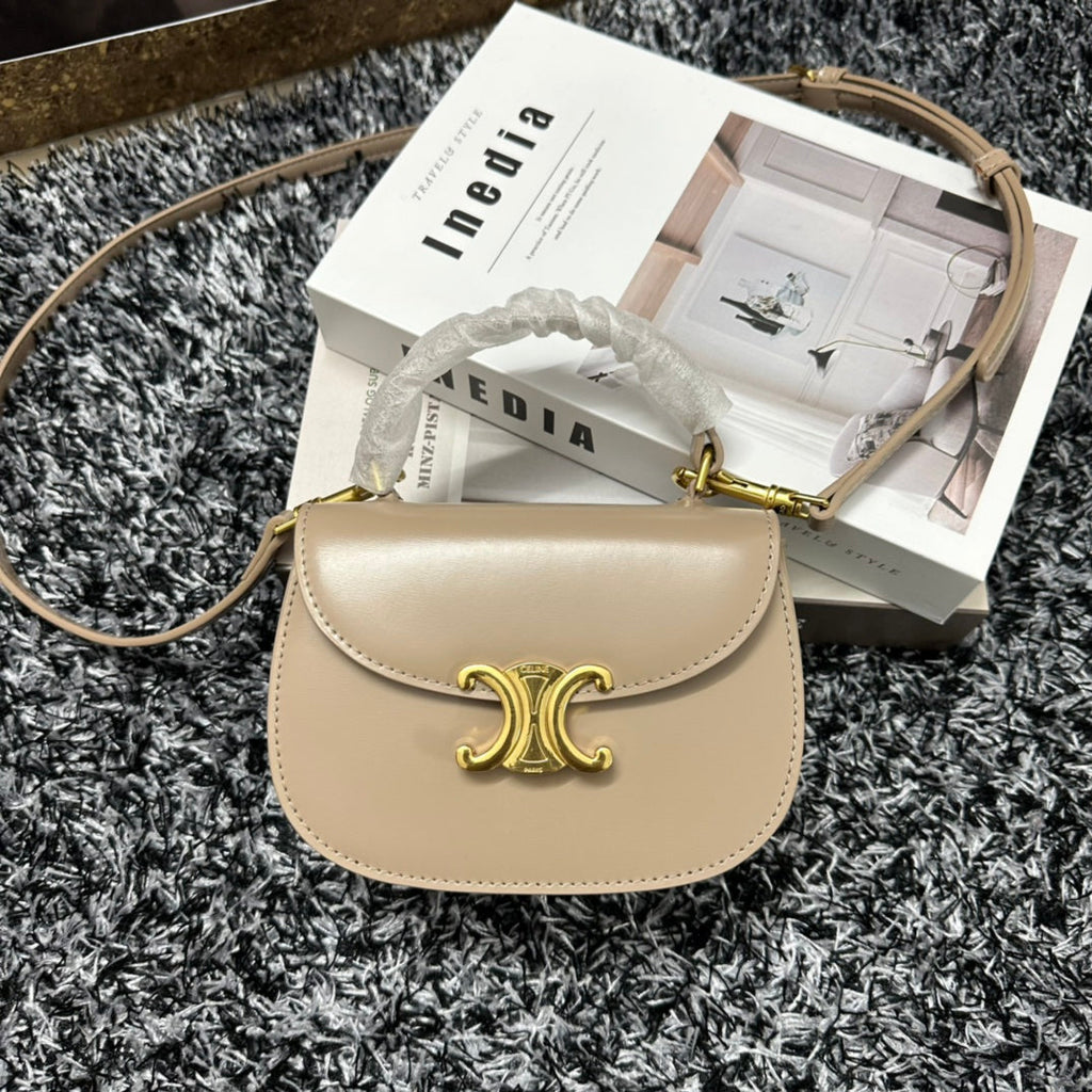 CELINE BESACE TRIPHOME 17 CALFSKIN BEIGE CREAM