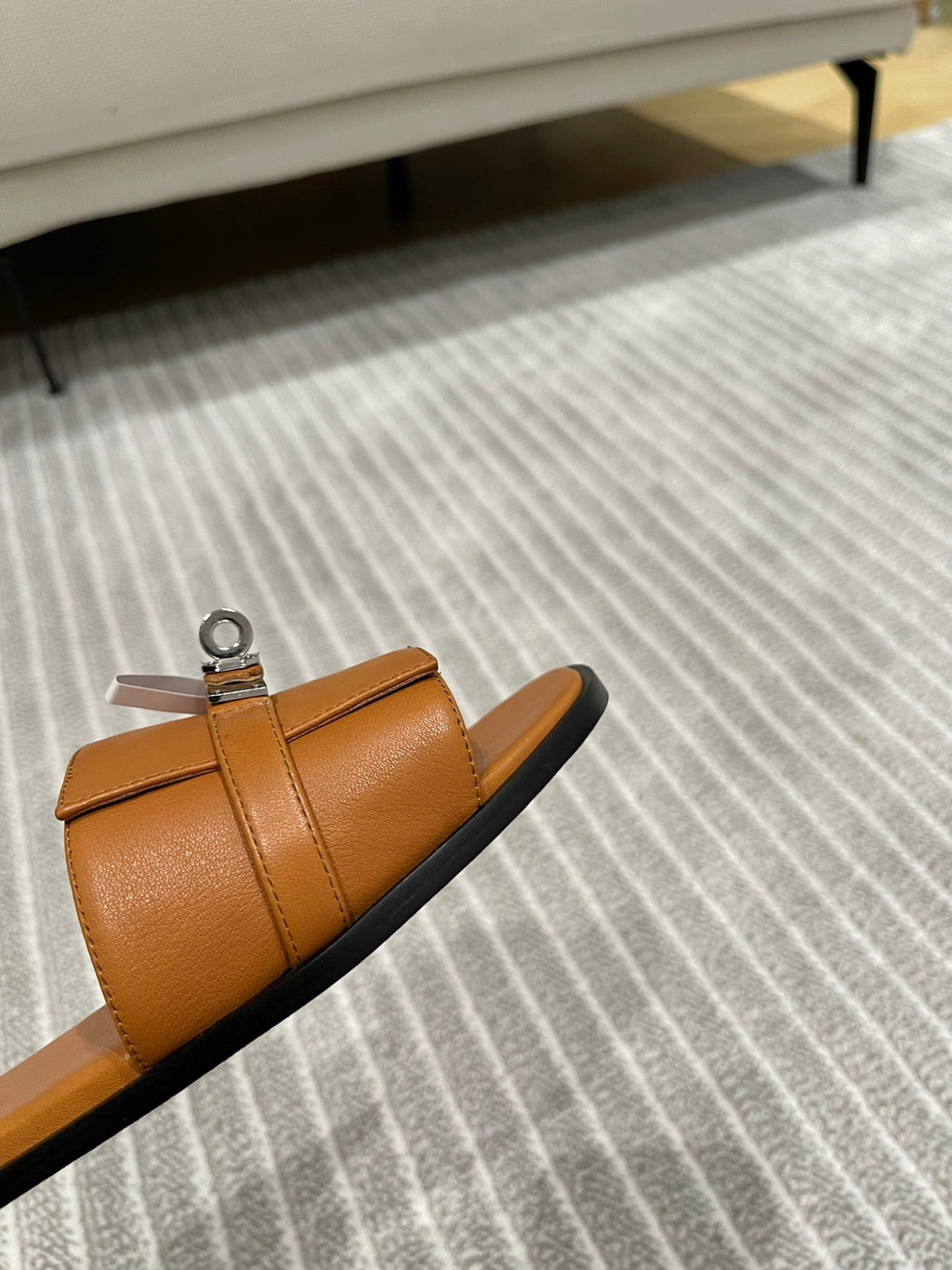 HERMES GABRIEL SANDAL CARAMEL CALFSKIN