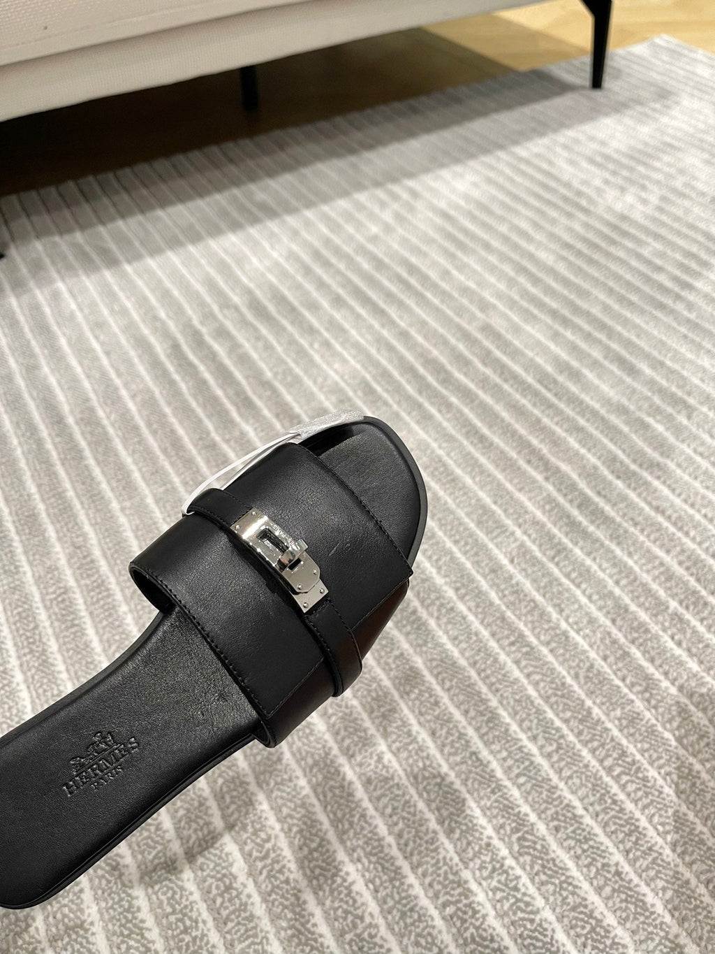 HERMES GABRIEL SANDAL BLACK CALFSKIN