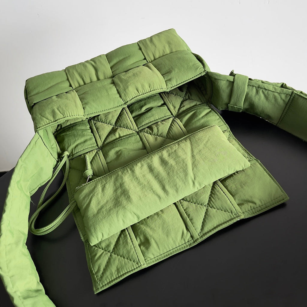 BOTTEGA VENETA CASSETTE 32 BAG IN GREEN FERN POLYAMIDE