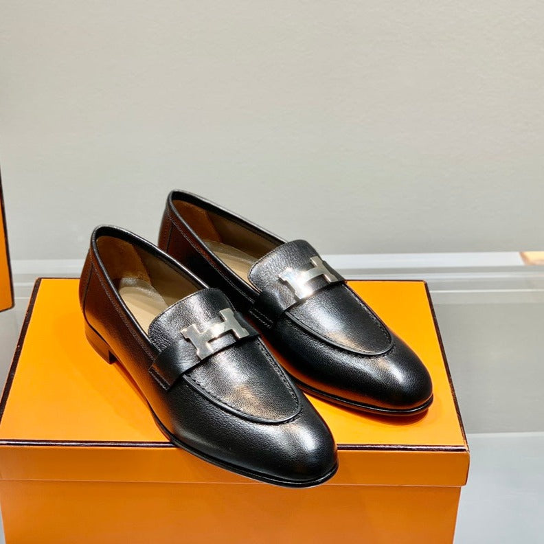 HERMES PARIS LOAFER BLACK CALFSKIN