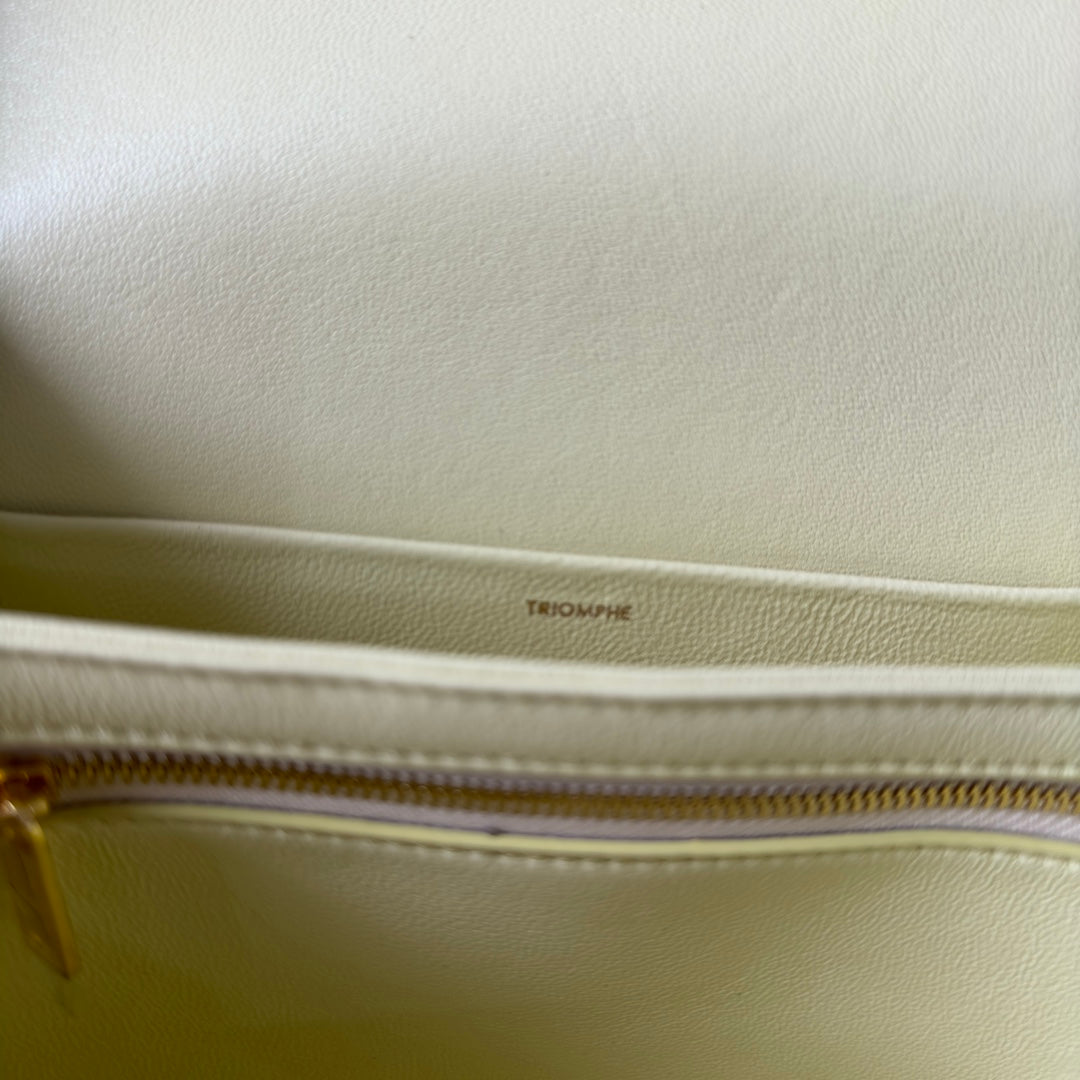 CELINE CLASSIQUE TRIOMPHE BAG 22 IN YELLOW CALFSKIN