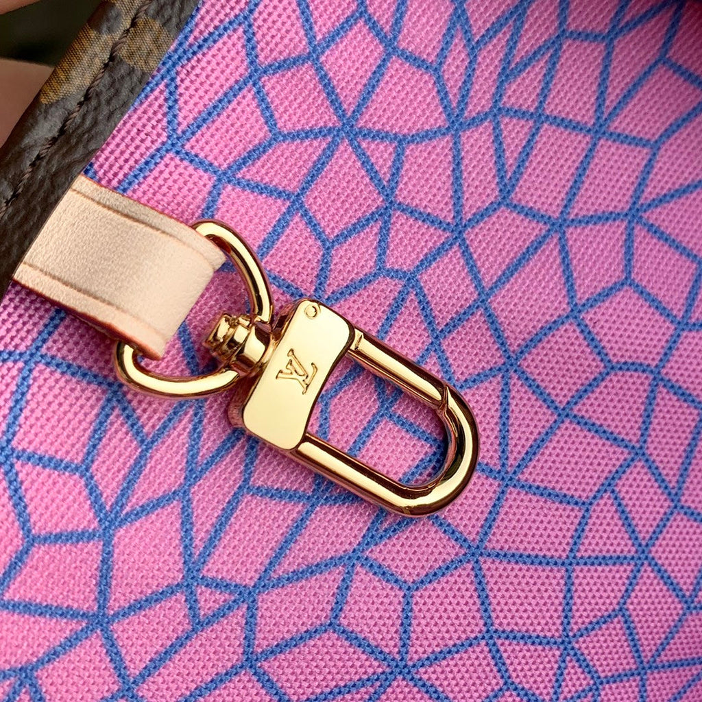 LOUIS VUITTON LV x YK ONTHEGO 35 IN BROWN MONOGRAM COATED CANVAS AND CALFSKIN PUMPKIN PATTERN