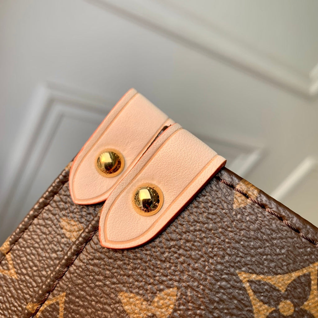 LOUIS VUITTON LV x YK ONTHEGO 35 IN BROWN MONOGRAM COATED CANVAS AND CALFSKIN PUMPKIN PATTERN