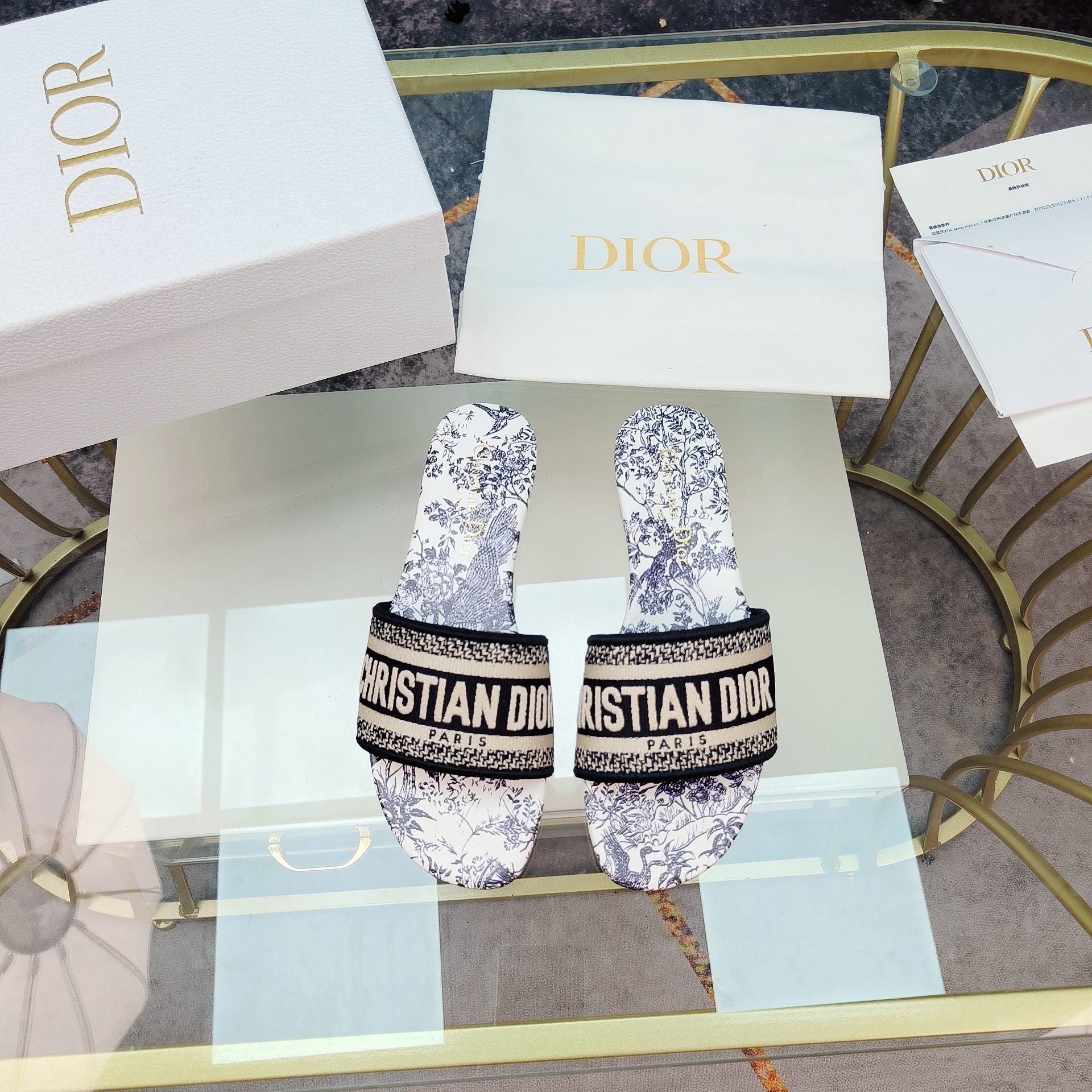 DIOR CD Mule Dway Slide 10mm Multi-motifs Style 11
