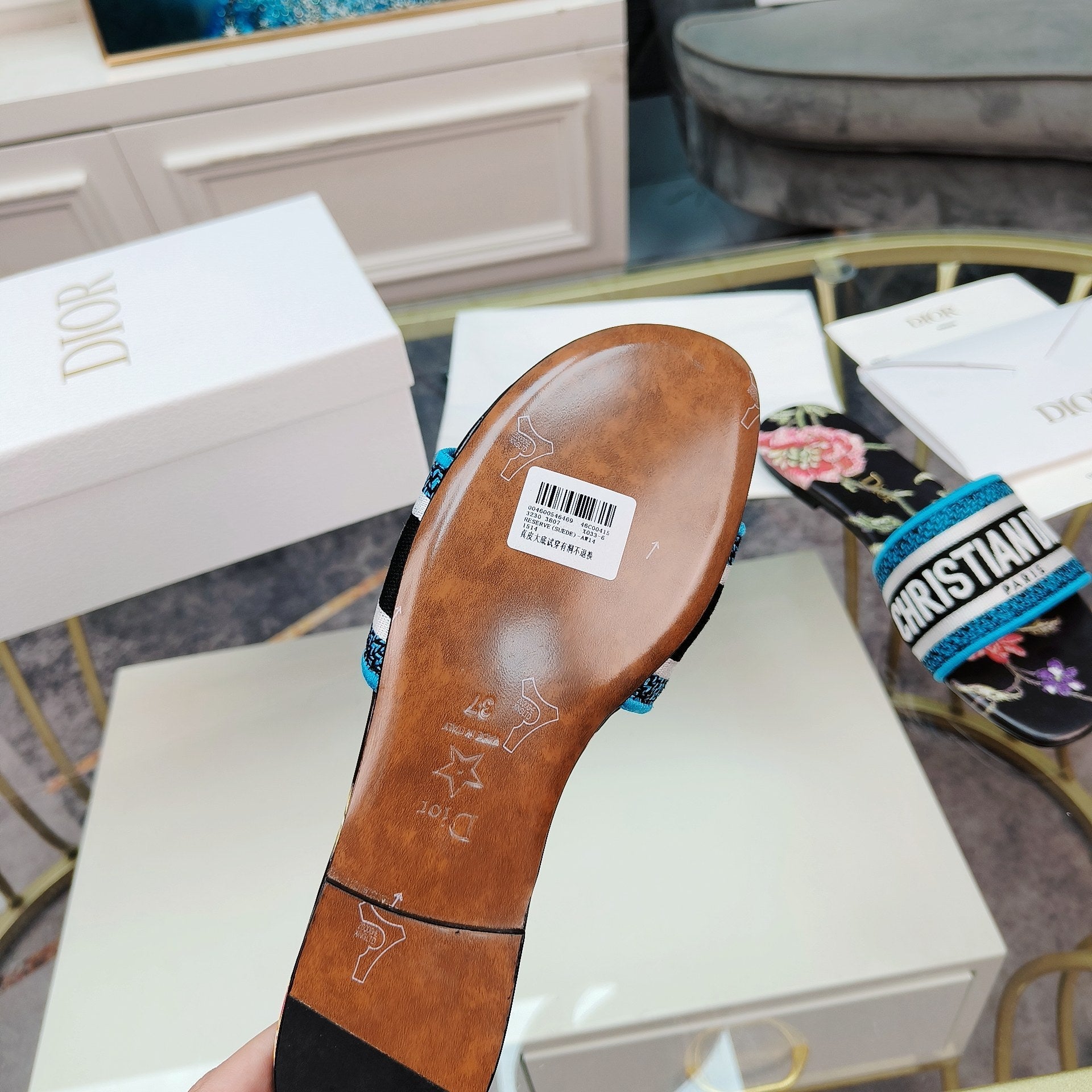 DIOR CD Mule Dway Slide 10mm Multi-motifs Style 10