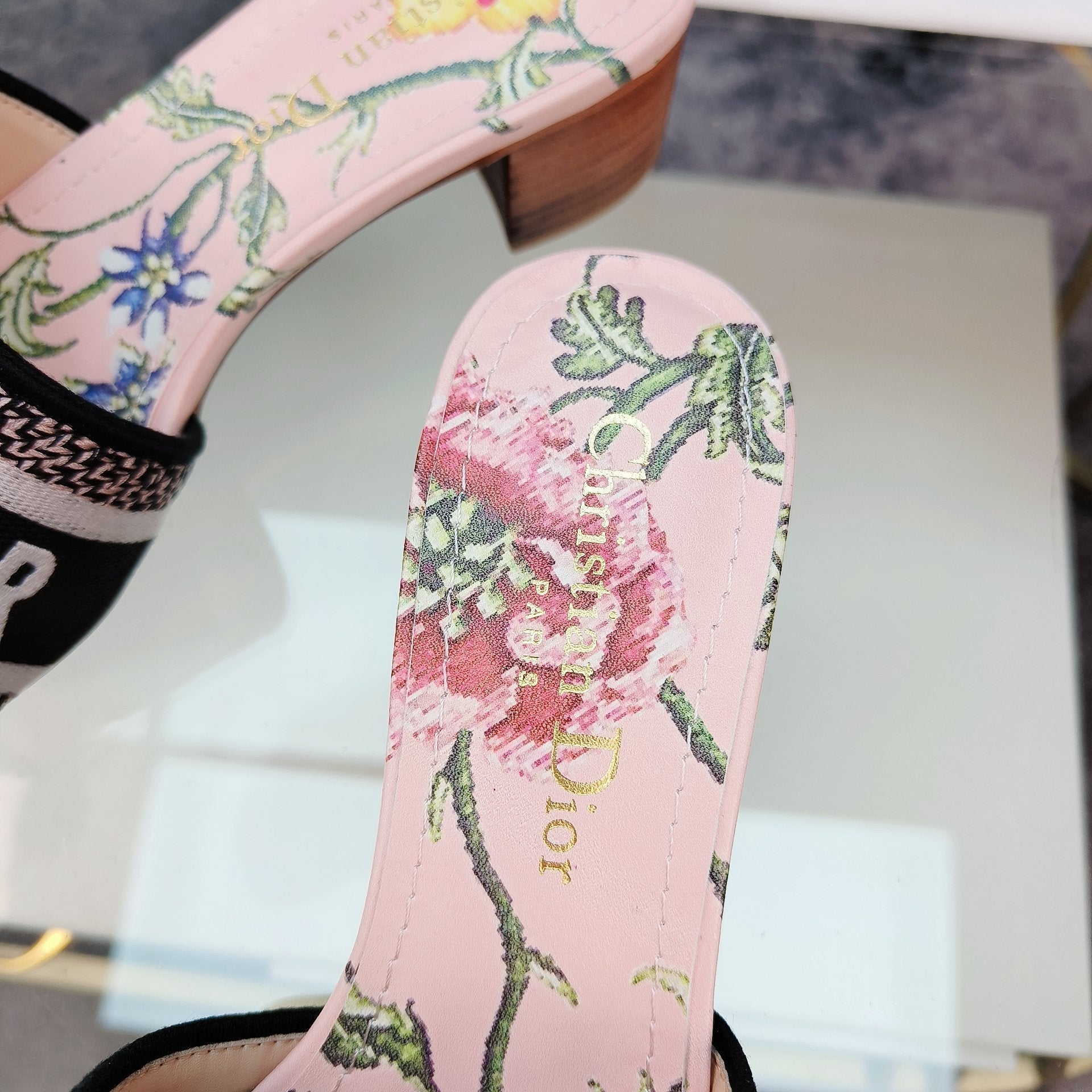 DIOR CD Mule Dway Heeled Slide 45mm Style 3