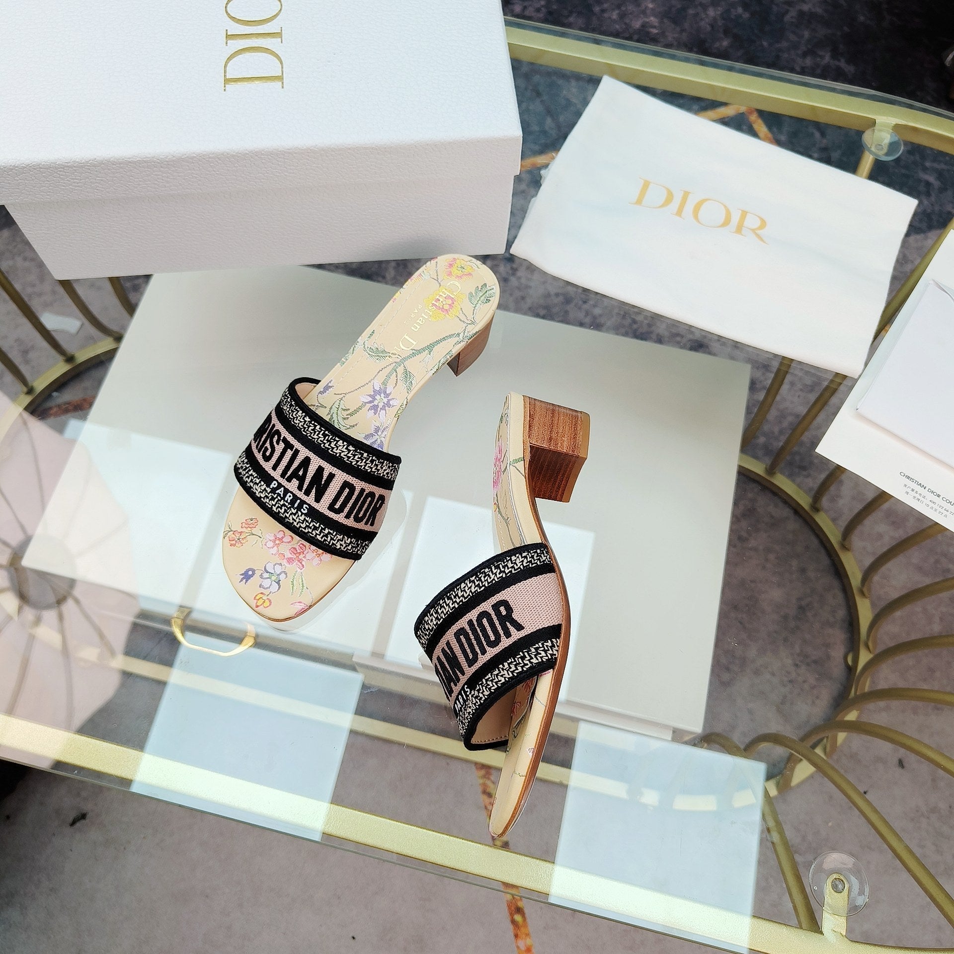 DIOR CD Mule Dway Heeled Slide 45mm Style 2