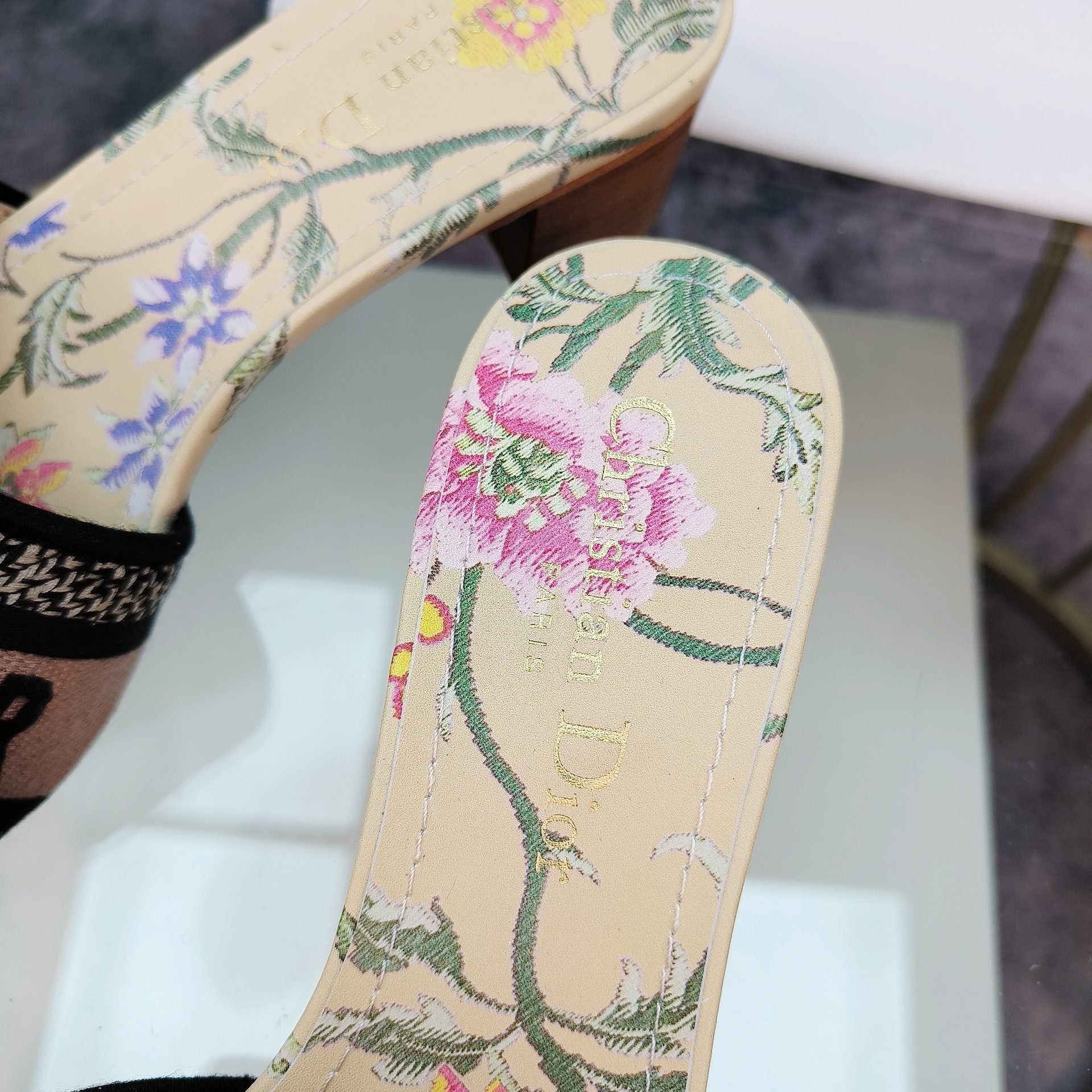 DIOR CD Mule Dway Heeled Slide 45mm Style 2