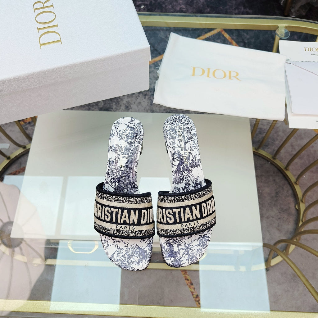 DIOR CD Mule Dway Heeled Slide 45mm Style 14