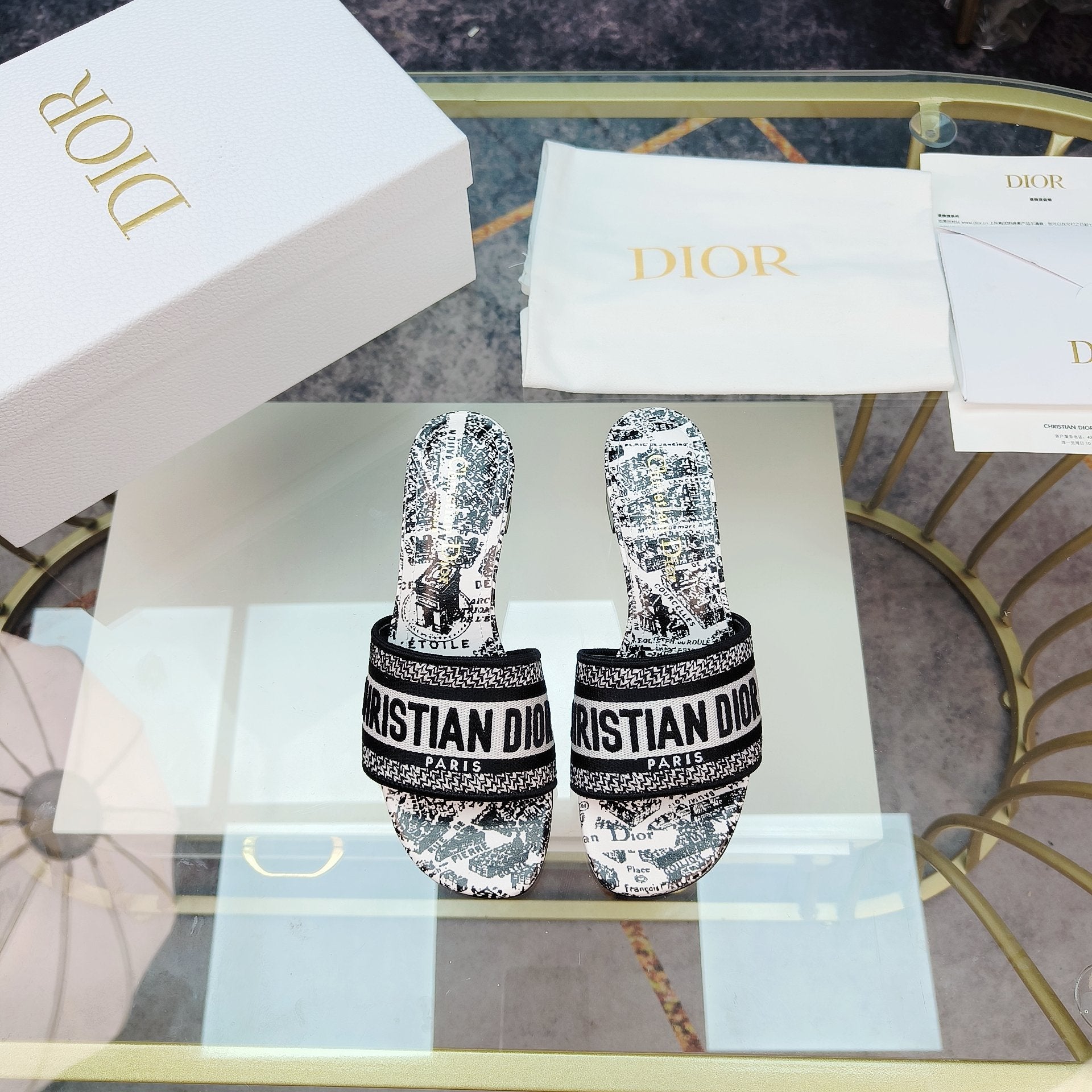 DIOR CD Mule Dway Heeled Slide 45mm Style 11