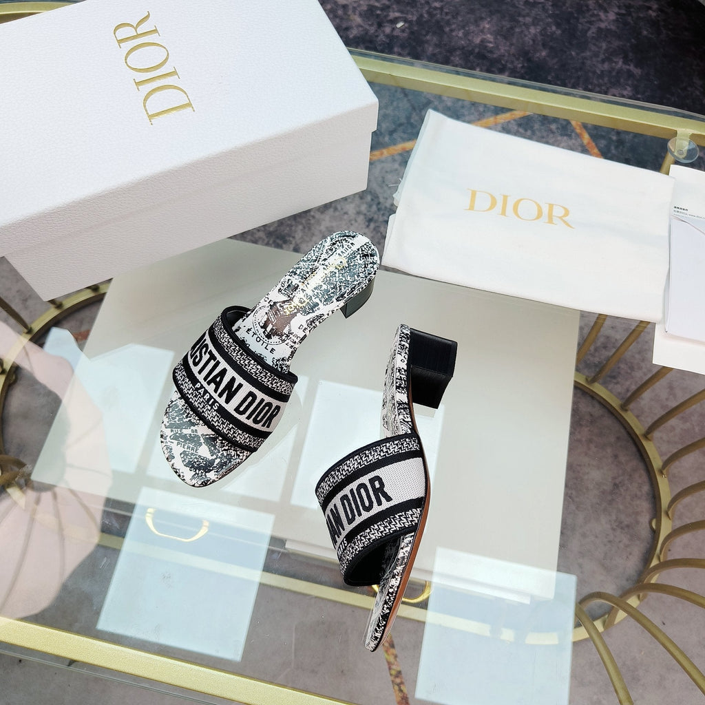 DIOR CD Mule Dway Heeled Slide 45mm Style 11