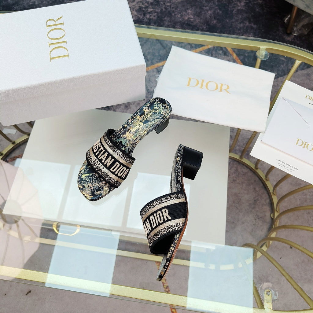 DIOR CD Mule Dway Heeled Slide 45mm Style 9