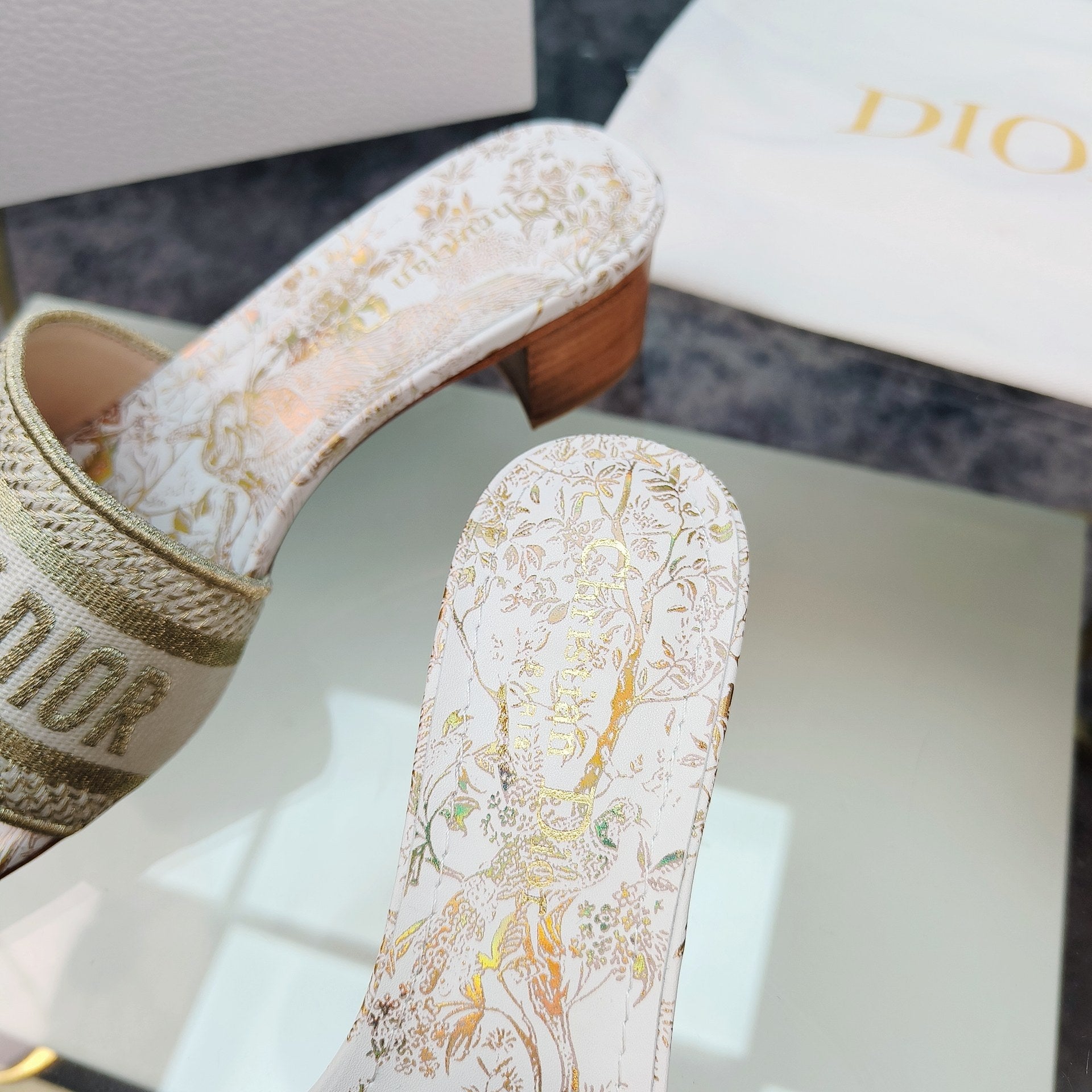 DIOR CD Mule Dway Heeled Slide 45mm Style 6