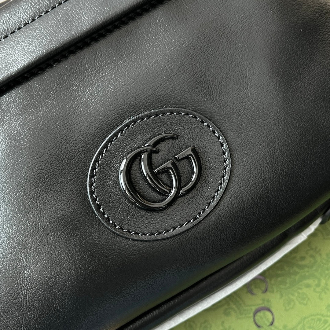GUCCI SHOULDER BAG 23 IN BLACK CALFSKIN