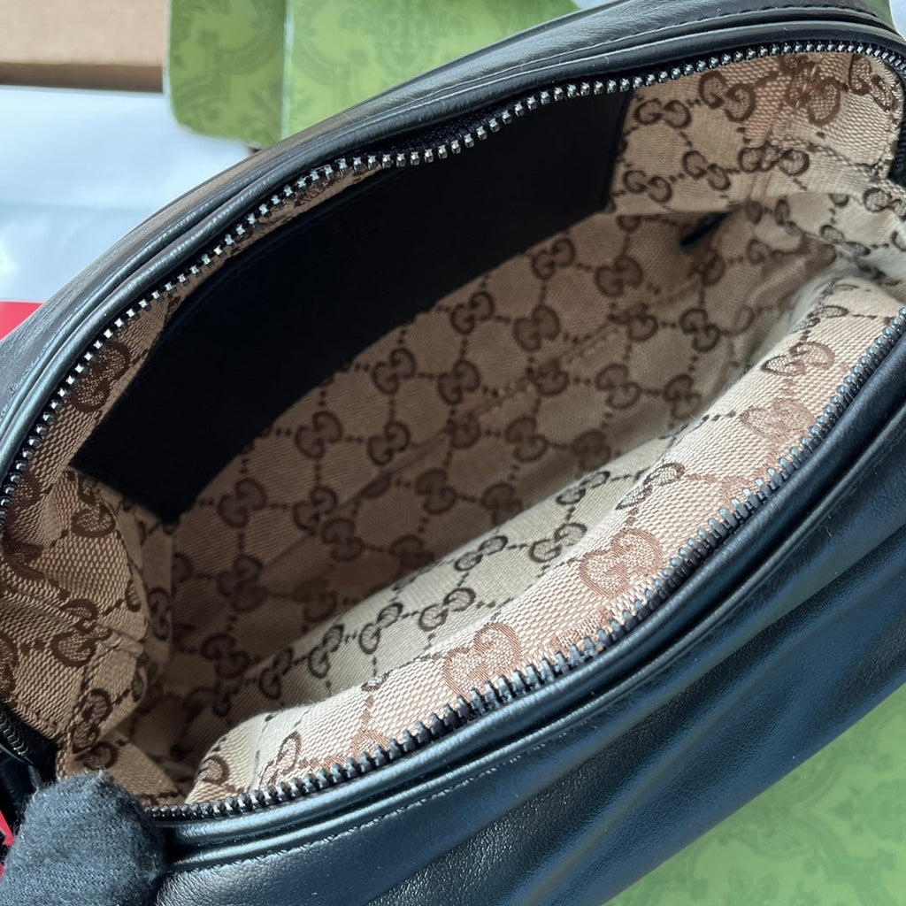 GUCCI SHOULDER BAG 23 IN BLACK CALFSKIN