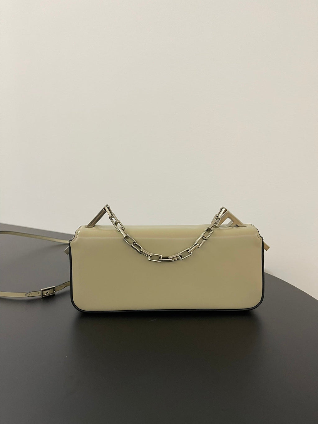 FENDI MINI FIRST SIGHT 23 BAG IN ECRU BROWN CALFSKIN WITH SILVER HARDWARE