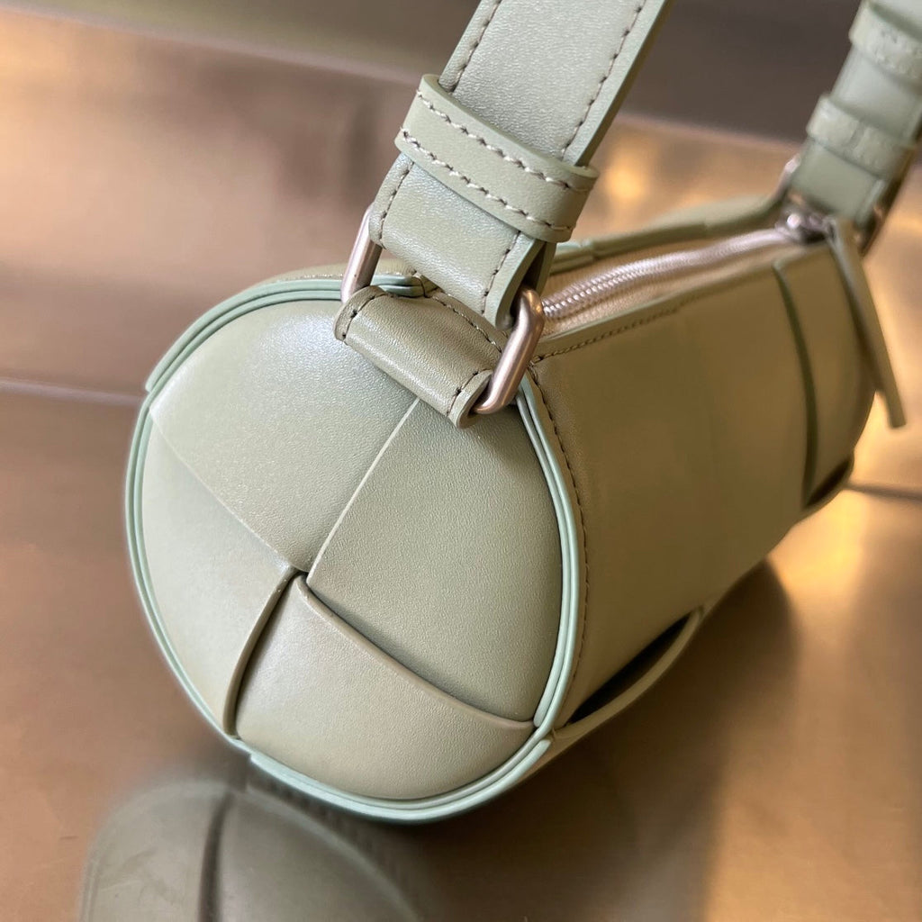 BOTTEGA VENETA SMALL CYLINDER CASSETTE 21 IN TRAVERTINE CALFSKIN